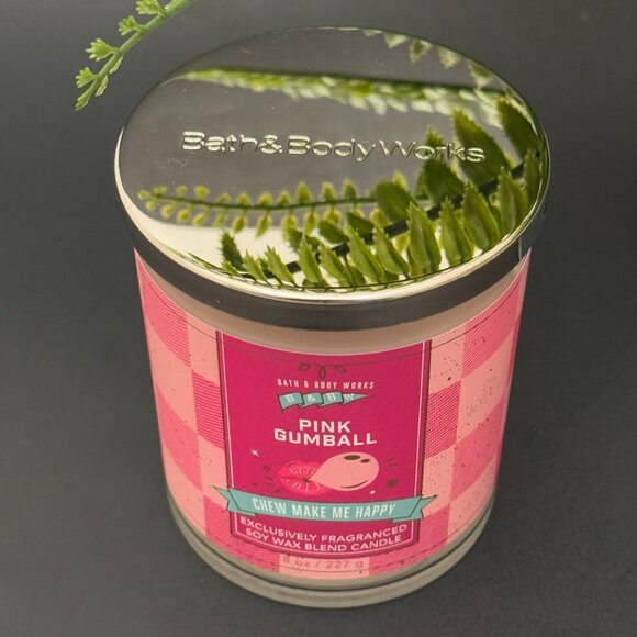 BBW Pink Gumball (Bubblegum) Bath & Body Works Single Wick Candle - Picture 4 of 10